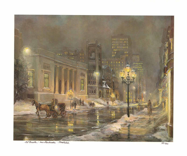 Montreal, Rue Sherbrooke by Elizabeth O'Rourke - 19 X 23 Inches (Lithograph Numbered & Signed) 37/500
