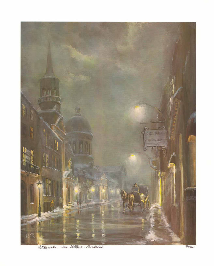Montreal, Rue St-Paul by Elizabeth O'Rourke - 19 X 23 Inches (Lithograph Numbered & Signed) 39/500