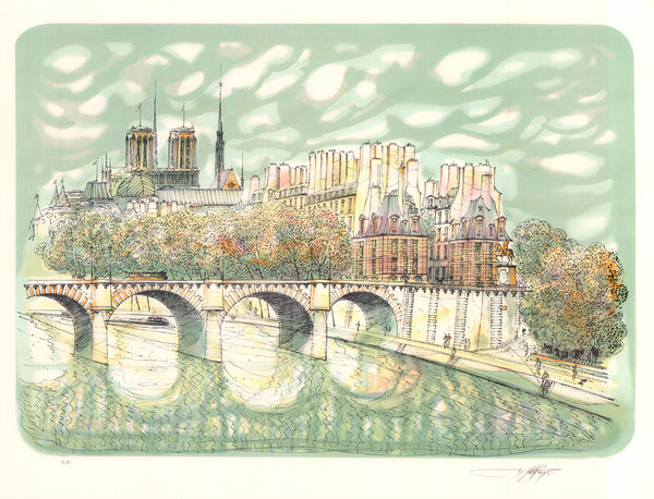 Notre Dame de Paris by Rolf Rafflewski - 20 X 26 Inches (Litho, Numbered & Signed) E. A.