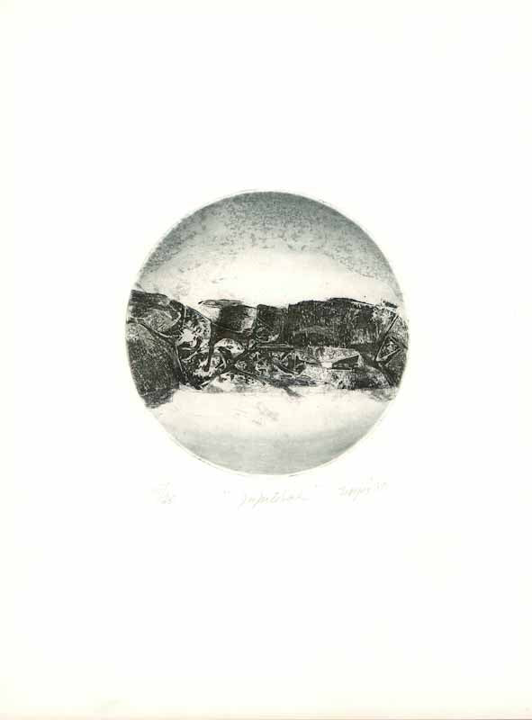 Jupiteral no 2, 1980 by Monique Voyer - 15 X 20 Inches (Etching Numbered & Signed) 15/75