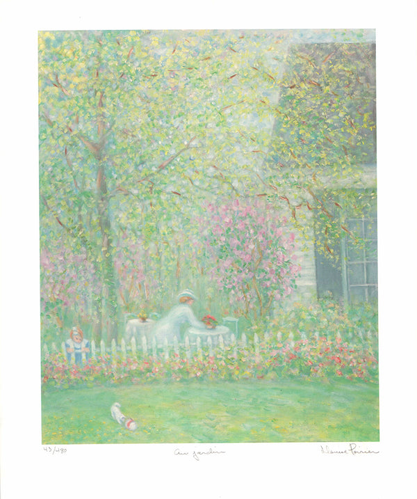 Au Jardin by Denise Poirier - 10 X 13 Inches (Litho Titled, Numbered & Signed) 43/480