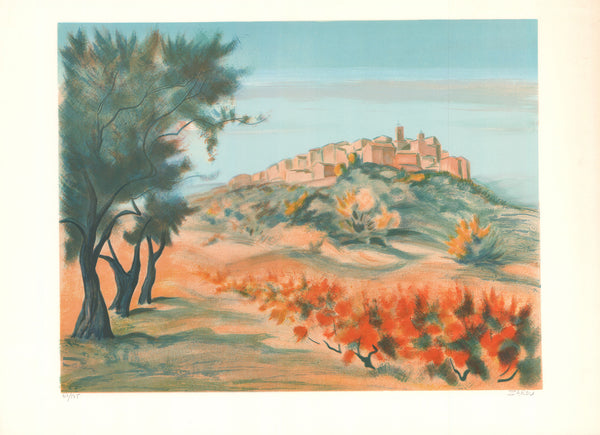 Paysage de Provence par Victor Zarou - 22 X 30 pouces (Litho, numéroté et signé)67/175