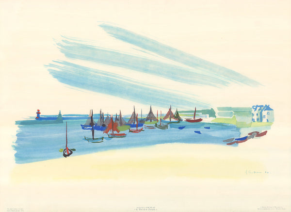 Le Port de la Turball by Genevieve Couteau - 19 X 26 Inches (Offset Litho, Titled & Signed, Hand Colored)