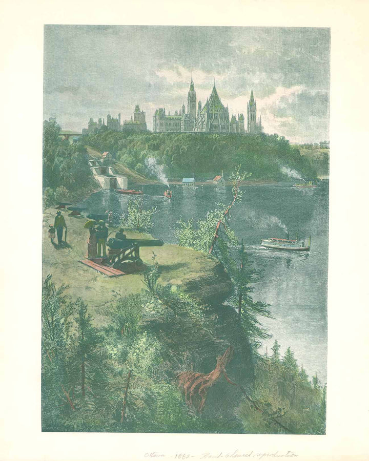 Ottawa, Parliament Buildings, 1882 by Major's Hill - 19 X 23 Inches (Lithograph Color)