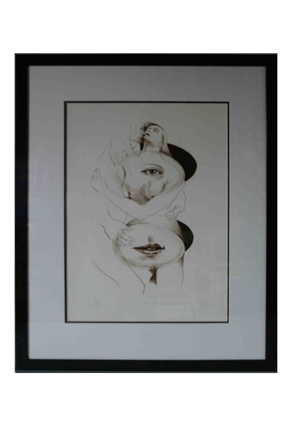 The Eyes and the Mouth by Lafleur - 27 X 32 Inches (Framed Lithograph Numbered & Signed) 42/75