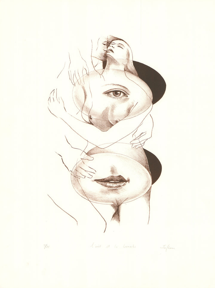 The Eyes and the Mouth by Pierre Lafleur - 20 X 27 Inches (Etching Titled, Numbered & Signed) 08/75
