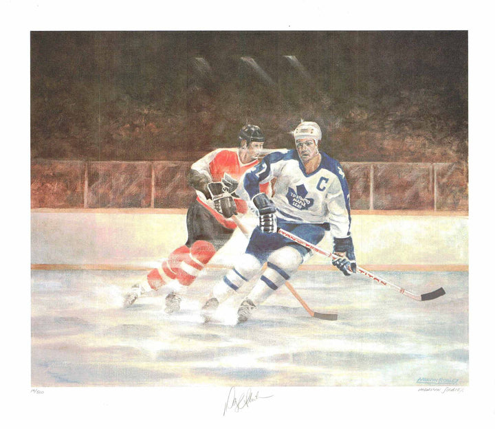 Darryl Sittler Toronto Maple Leafs by Mervyn Scoble - 19 X 22 Inches (Lithograph Numbered & Signed by Sittler) 43/500