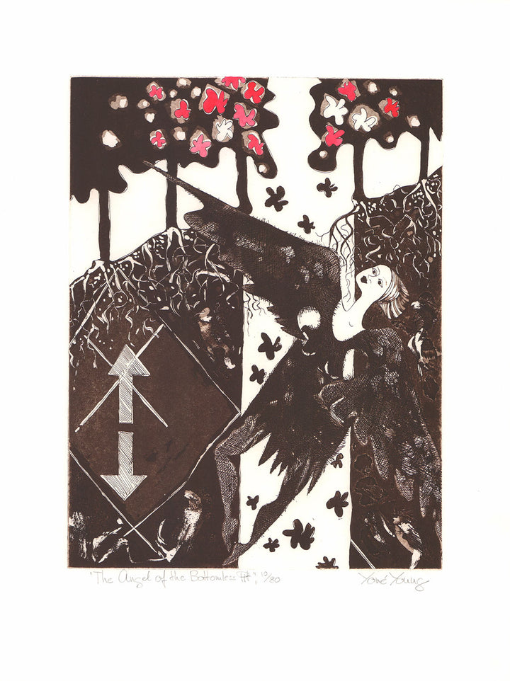 The Angel of the Bottomless Pit by Yone Young - 17 X 23 Inches (Etching Titled, Numbered & Signed) 10/80