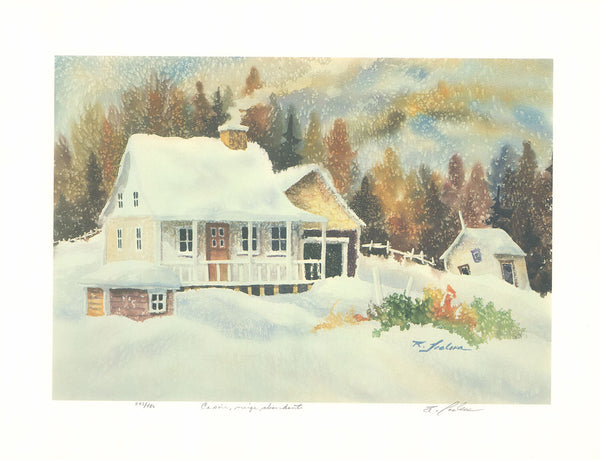 Ce Soir, Neige Abondante by  Raymond Leclerc - 17 X 22 Inches (Litho Titled, Numbered & Signed) 243/480