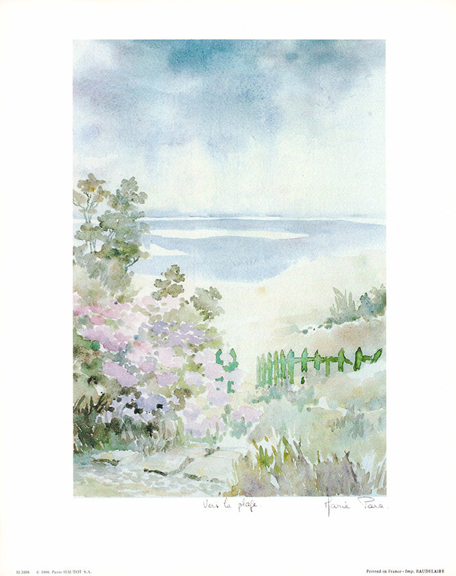 Vers la Plage by Marie Para - 10 X 13 Inches (Lithograph Signed)
