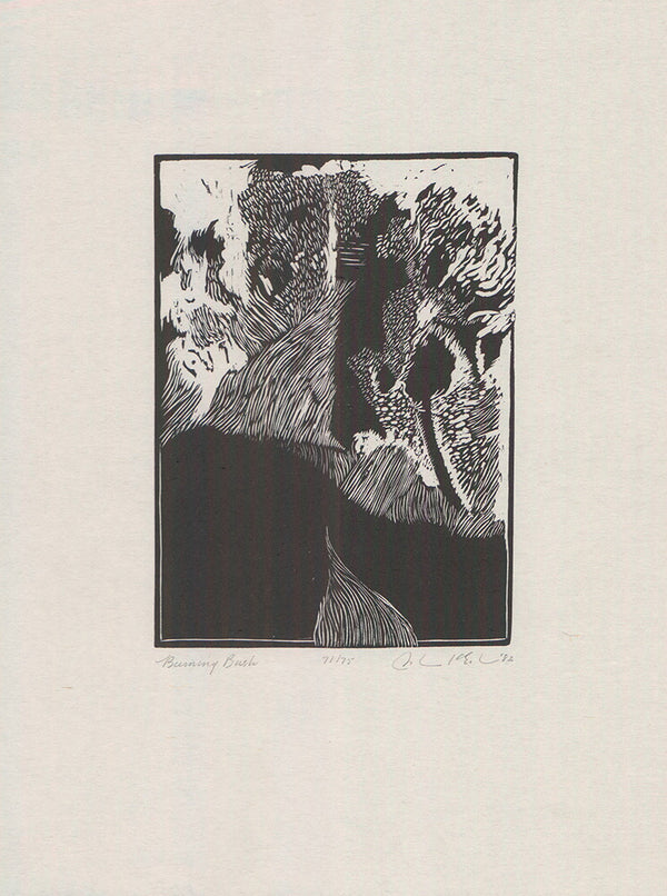 Burning Bush, 1982 by John K. Esler - 12 X 15 Inches (Original Etching, Numbered & Signed) 71/75