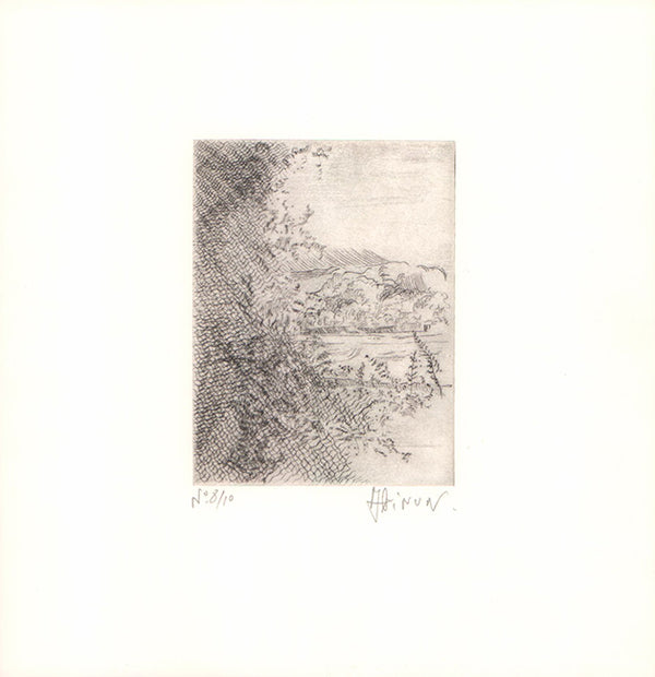 Paysage no 2 by Jacques Abinum - 9 X 10 Inches (Original Etching, Signed)