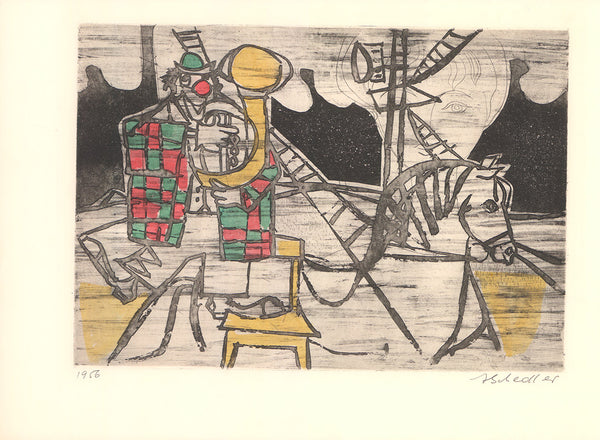 Parade,1956 by Jacques Schedler - 14 X 18 Inches (Original Etching, Numbered & Signed)