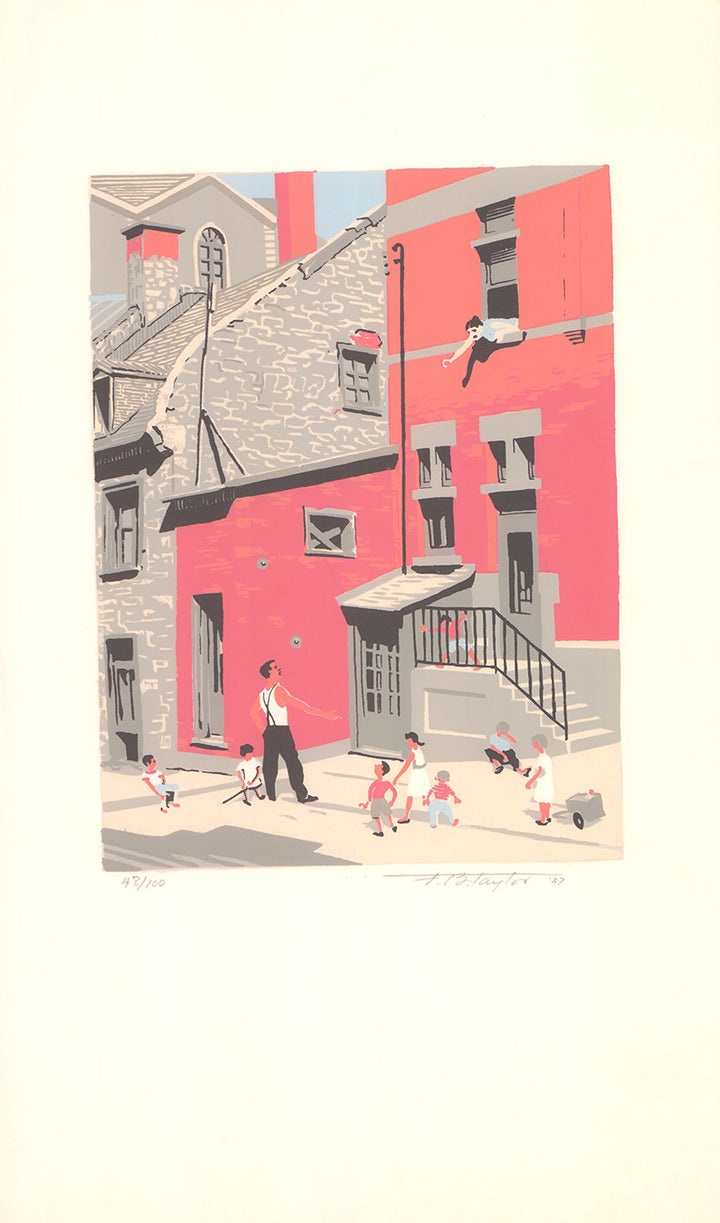 Altercation, Montreal, 1957 by Frederick Bourchier Taylor - 12 X 17 Inches (Lithography Numbered & Signed) 48/100