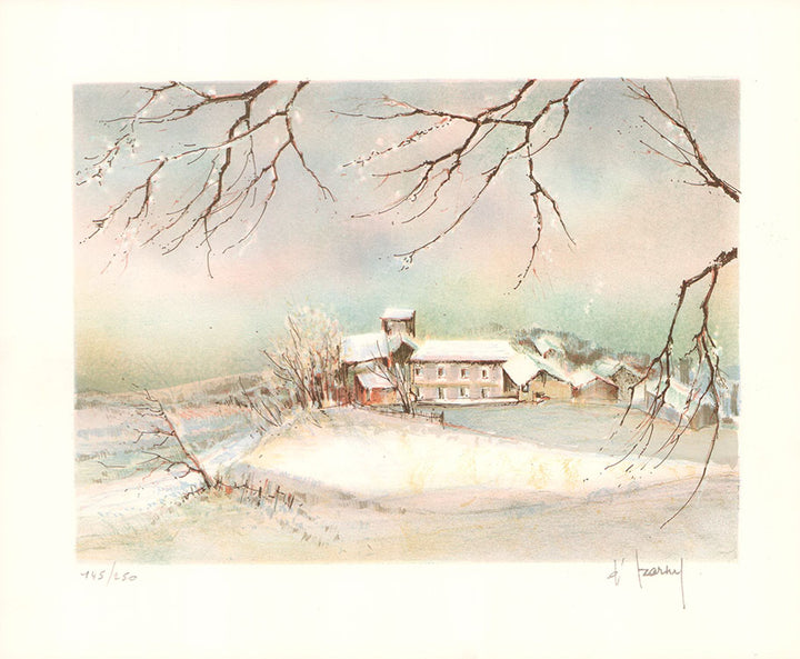 Le Vieux Pommier by Francois d Izarny - 11 X 13 Inches (Lithograph Numbered & Signed) 145/250