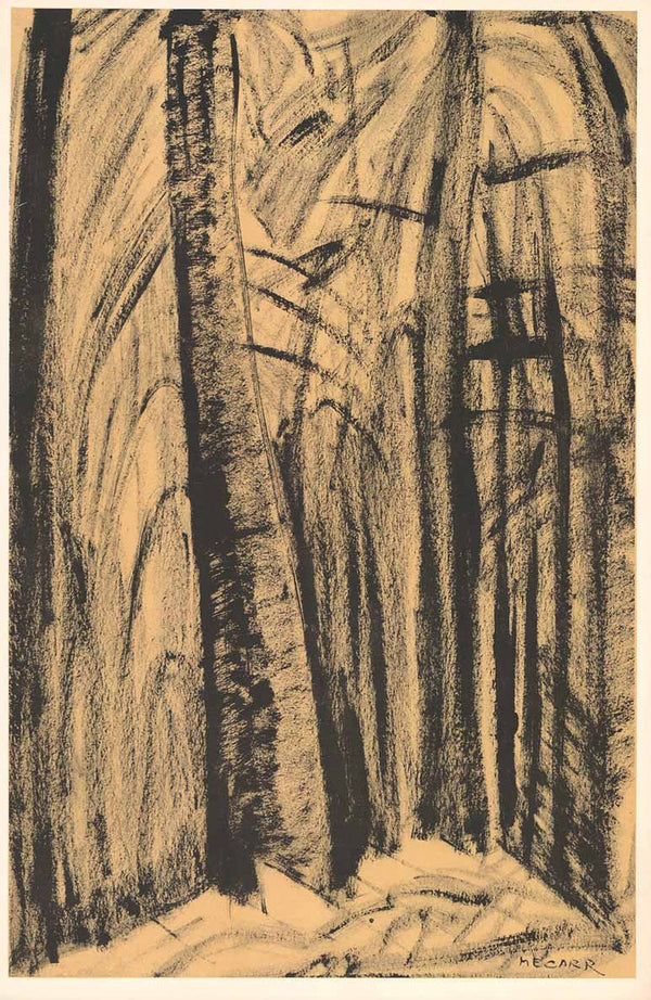 Wood Interior by Emily Carr - 11 X 17 Inches (Silkscreen / Serigraph)
