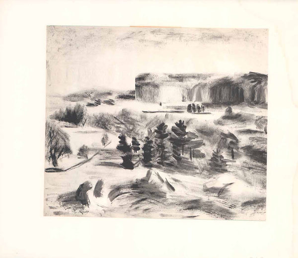 Gatineau Lanscape, Black and White, 1957 by Goodridge Roberts - 16 X 20 Inches (Silkscreen / Serigraph)