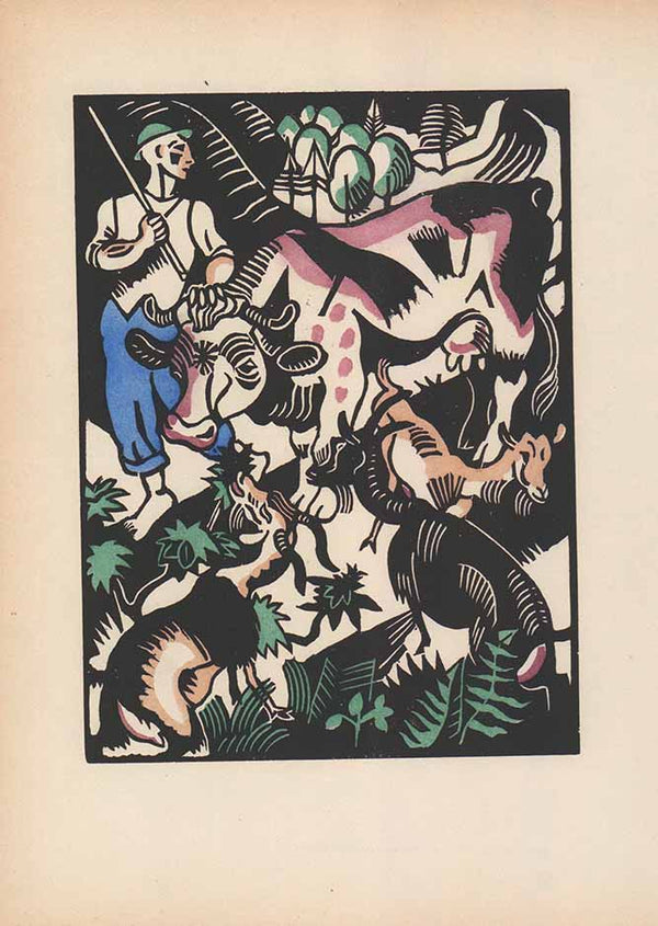 Der Hirte, (The Shepherd)1919 by Richard Seewald - 10 X 14 Inches (Silkscreen / Serigraph)