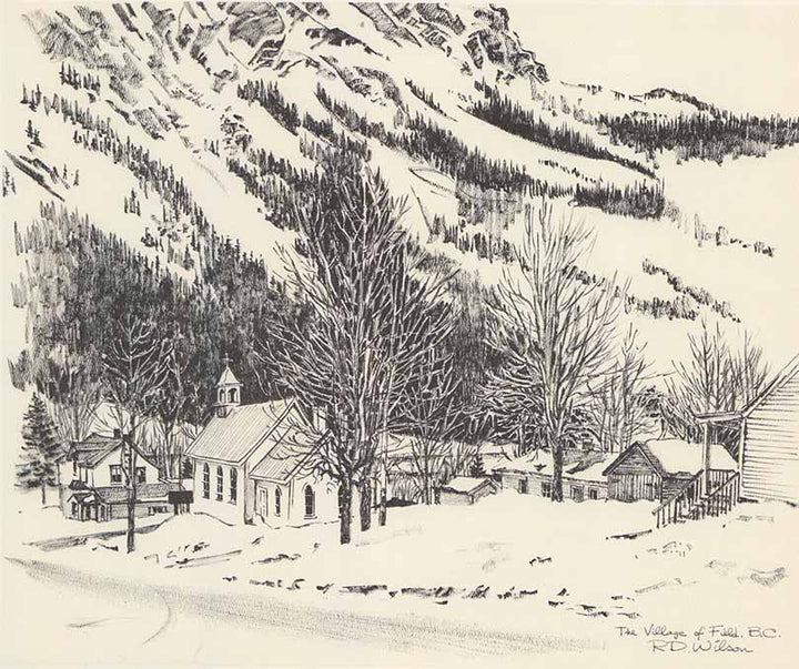 The Village of Field - B.C. by R. D. Wilson - 10 X 12 inches (Gravure on Acuarela)