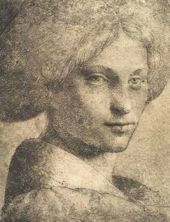 Testa di Donna by Leonardo Da Vinci - 8 X 11 Inches (Offset Lithograph Fine Art Print)