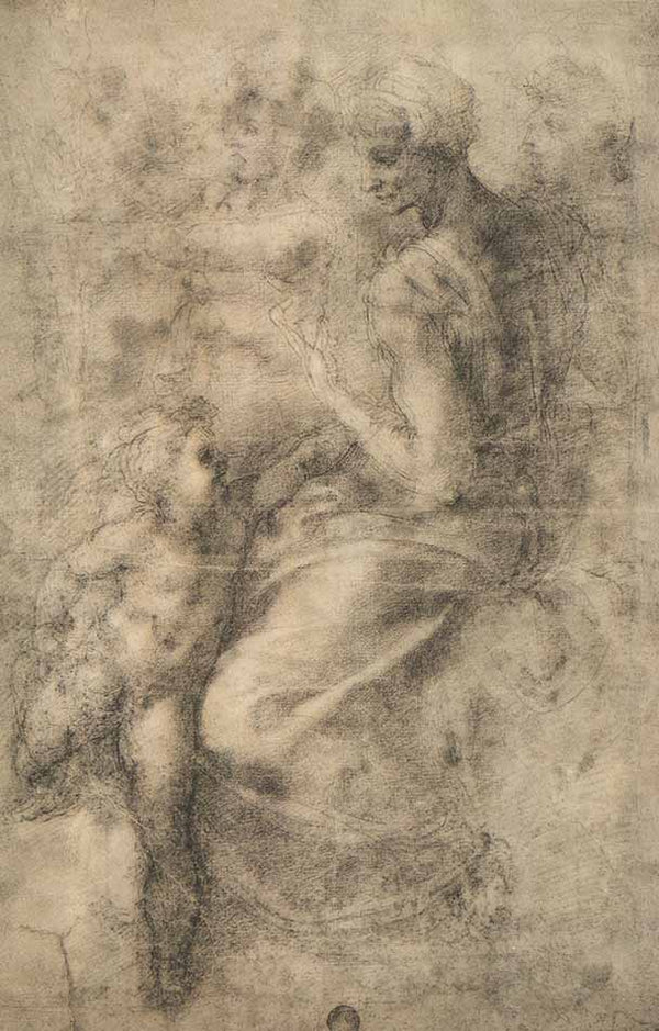 Sibilla della Cappella Sistina by Michelangelo Buonarroti - 9 X 14 Inches (Offset Lithograph Fine Art Print)
