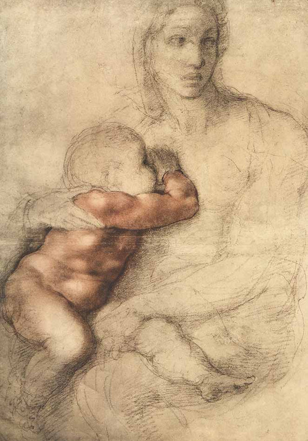 Madonna che allatta il Figlio by Michelangelo Buonarroti - 10 X 14 Inches (Art Print)