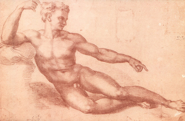 Di Uomo Nudo by Michelangelo Buonarroti - 10 X 14 Inches (Art Print)