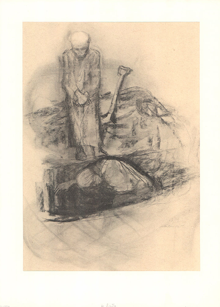 Tombe by Kathe Kollwitz - 13 X 17 Inches  (Lithograph with Matte Fine Art Print)