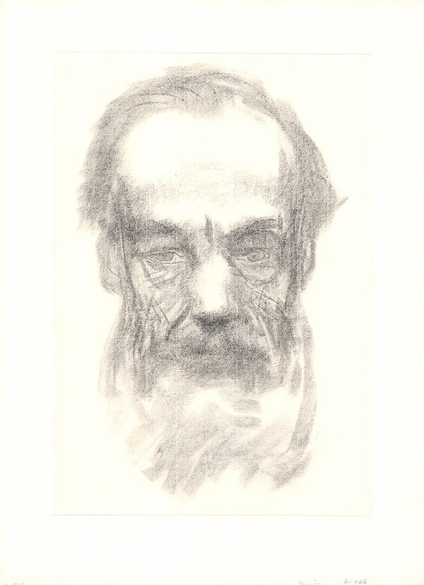 Dr. Heinrich Braun, 1940 by Kathe Kollwitz - 13 X 17 Inches  (Collotype with Matte Signed Fine Art Print)