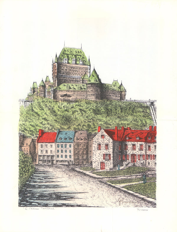 Le Chateau Frontenac by Josee Rousseau - 14 X 18 Inches (Lithograph Titled and Signed)