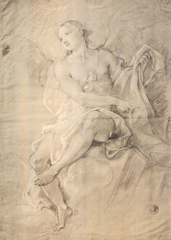 Studio per una Figura d Angelo by Joseph Natoire - 11 X 15 Inches (Offset Lithograph)