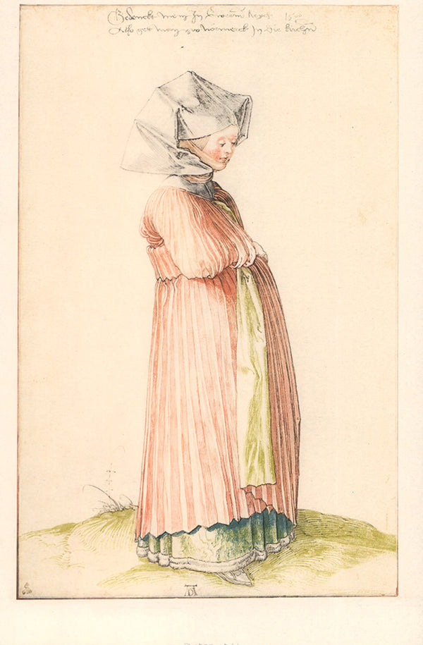 Nuremberg Woman Dressed for Church by Albrecht Durer - 10 X 15 Inches (Offset Lithograph Fine Art Print)