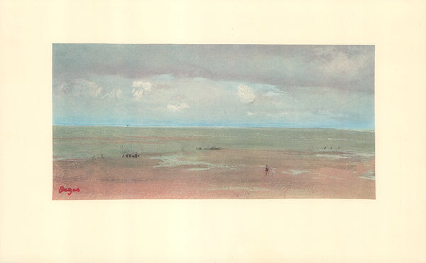 Seascape with Sandy Beach at Low Tide by Edgar Degas - 10 X 16 Inches (Offset Lithograph Colored)
