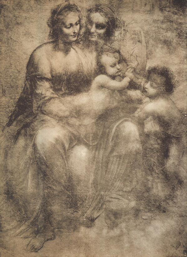 La Vergine e St Anna Con Gesu by Leonardo da Vinci - 11 X 15 Inches (Offset Lithograph Fine Art Print)