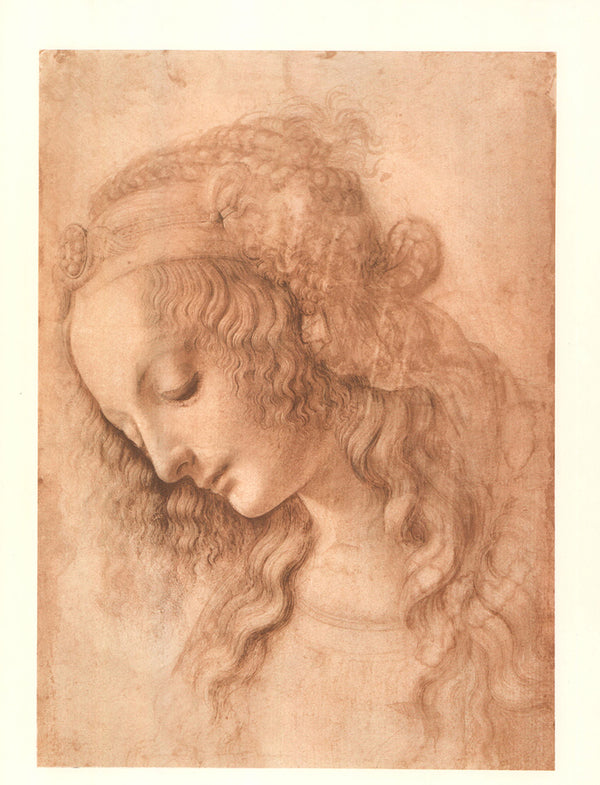 Woman in Profile by Leonardo da Vinci - 13 X 18 Inches (Offset Lithograph Fine Art Print)