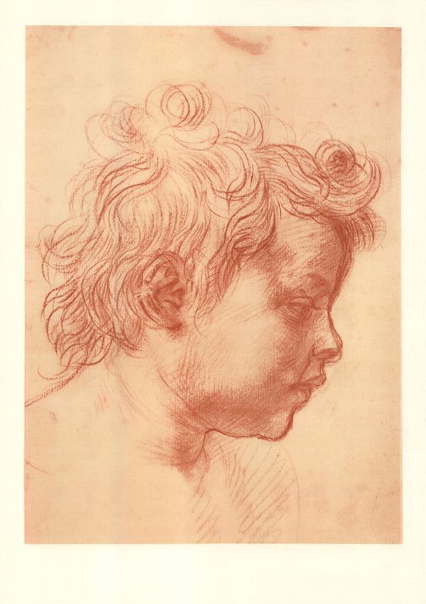 Head of Child by Andrea del Sarto - 13 X 18 Inches (Offset Lithograph Fine Art Print)