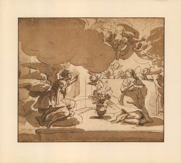 The Annunciation by Nicolas Poussin - 11 X 12 Inches (Lithograph Fine Art Print)
