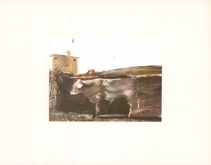 Young Bull Study by Andrew Wyeth - 14 X 18 Inches (Art Print with Matte)