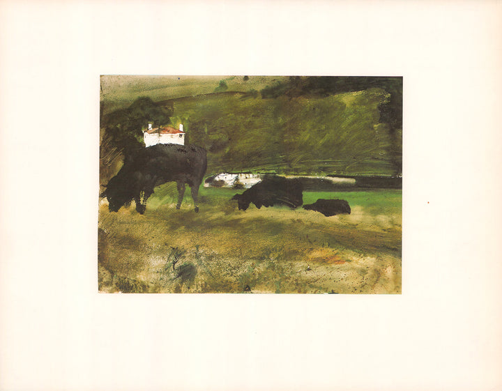 Cows by Andrew Wyeth - 14 X 18 Inches (Art Print with Matte)