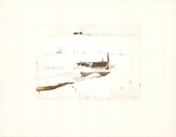 Ship Under Snow by Andrew Wyeth - 14 X 18 Inches (Art Print with Matte)