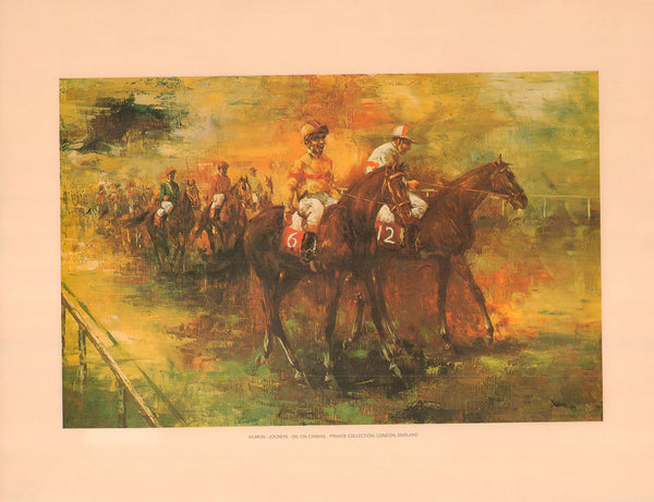 Jockeys by Vilmon - 19 X 21 Inches (Lithograph Fine Art Print)