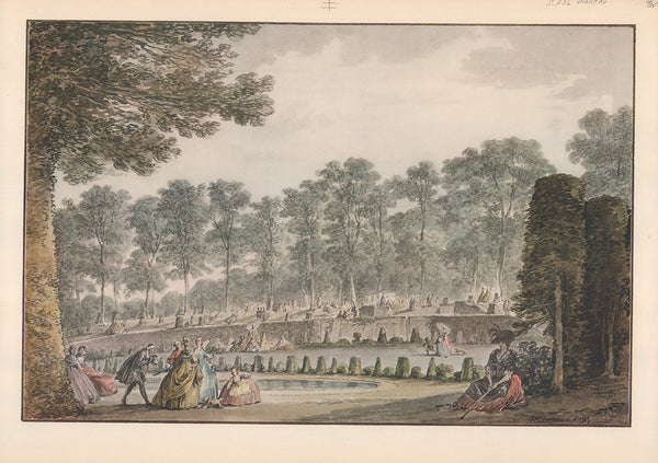 Park of Saint-Cloud, 1789 Jean Michel Moreau le Jeune - 11 X 16 Inches (Offset Lithograph Signed Fine Art Print)