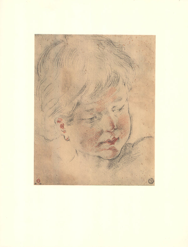 Childs Head by Guido Reni - 14 X 19 Inches (Offset Lithograph Fine Art Print)