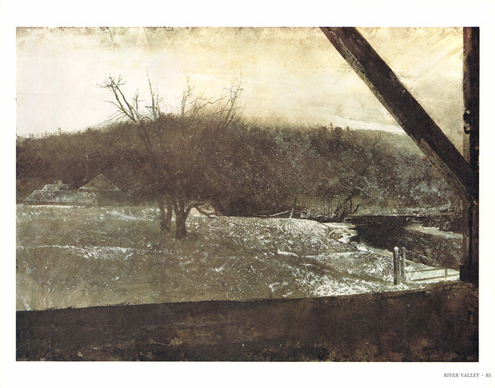 River Valley by Andrew Wyeth - 13 X 17 Inches (Art Print)