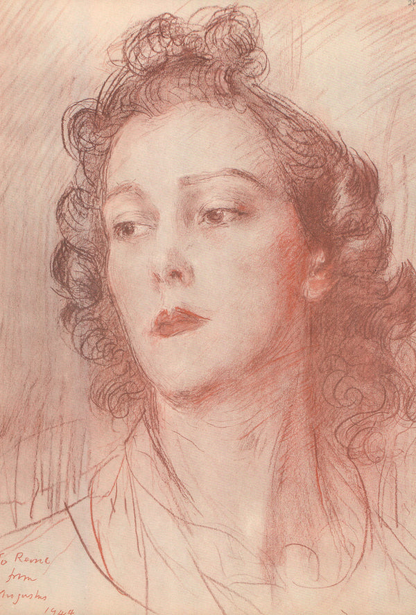 Portrait of Mrs Hugo Pitman, 1944 by Augustus Edwin John - 12 X 17 Inches (Offset Lithograph Fine Art Print)