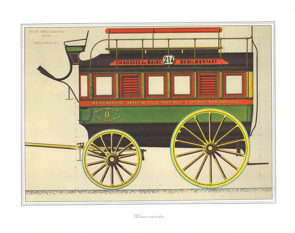 Voiture Omnibus - 16 X 20 Inches (Chromolithograph with Relief Embossing)