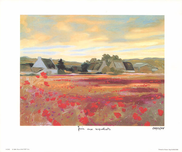 Juin aux Coquelicots by Jean-Claude Carsuzan - 10 X 12 Inches (Offset Lithograph)