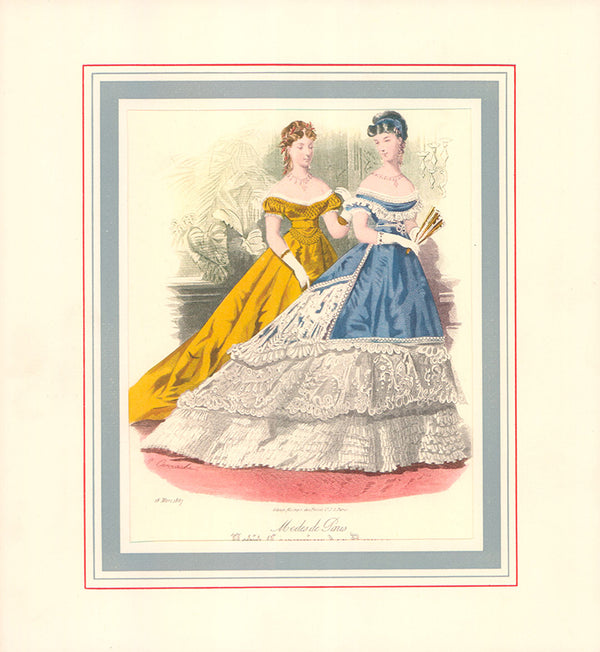 Petit Courrier des Dames, 1867 - 11 X 12 Inches (Hand Colored Watercolor)