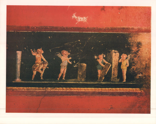 Cupid Frieze B, House of the Vettii, Pompeii - 13 X 16 Inches (Offset Lithograph Fine Art Print)