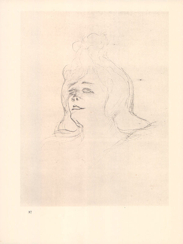 Portrait of the Singer Mademoiselle Cocyte by Henri de Toulouse-Lautrec - 9 X 12 Inches (Offset Lithograph Fine Art Print)